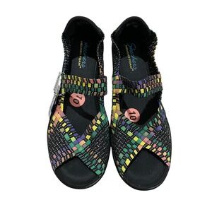 Skechers Women's Size 10 Stretch Weave Memory Foam Sandals | Multi-Color Comfort
